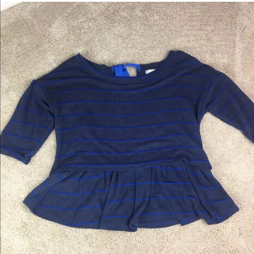 Sz M Postmark knit ruffle Sweater tiered